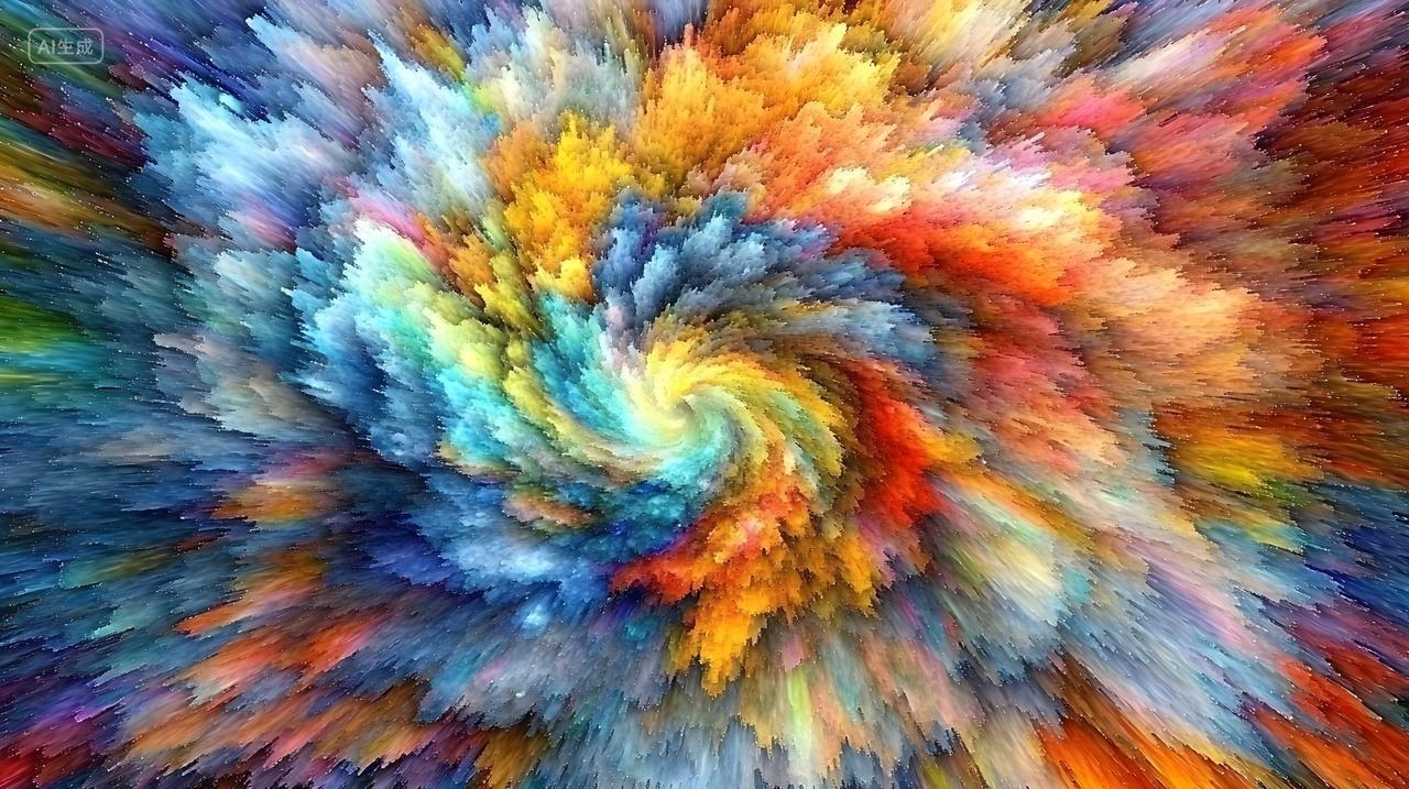 充满活力多彩抽象能量漩涡