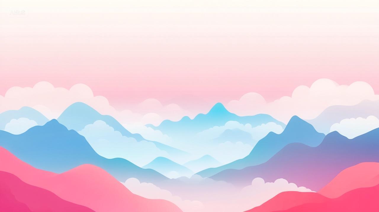 壮丽山河景色绘画插画