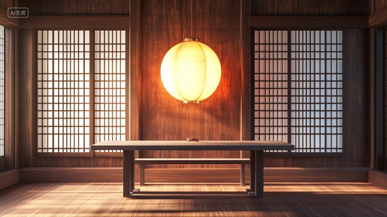 中国风国风房屋桌椅灯笼