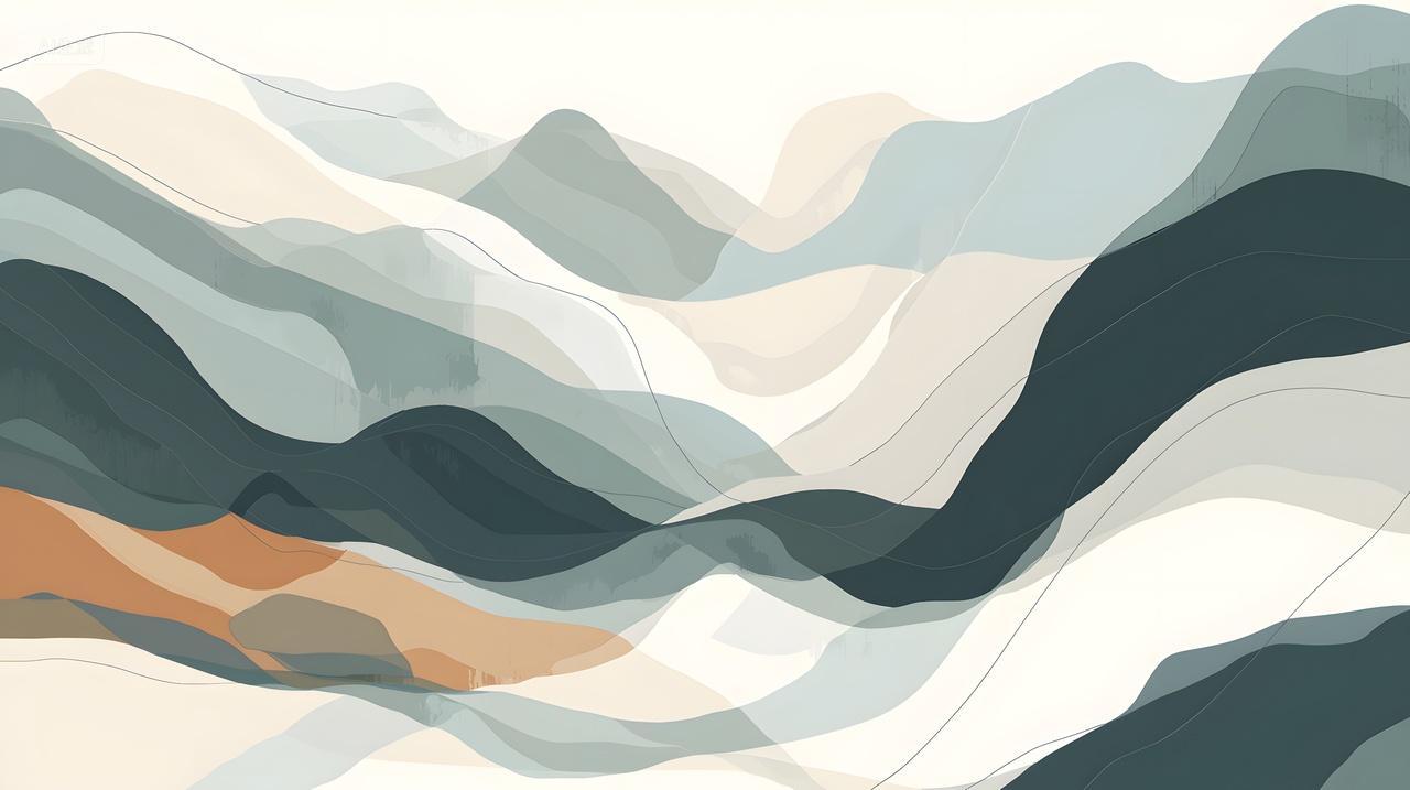 柔和土色调和粉彩抽象波浪