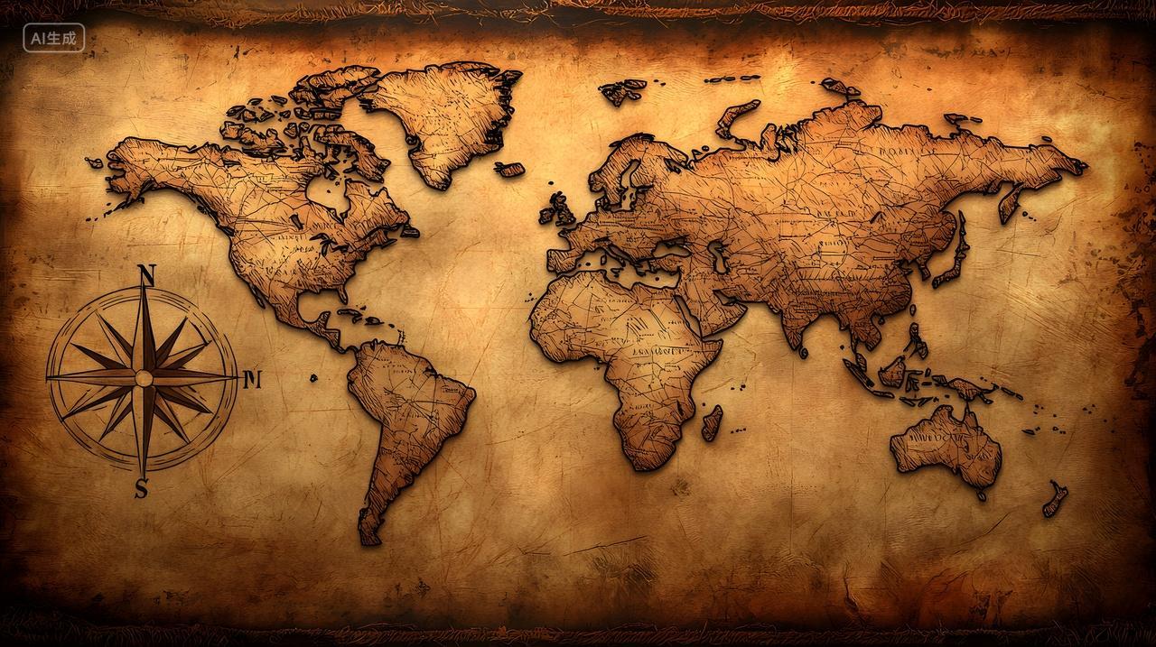 带有复杂细节复古世界