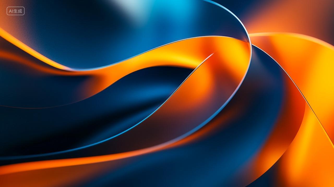 七彩曲线背景流畅线条梦幻