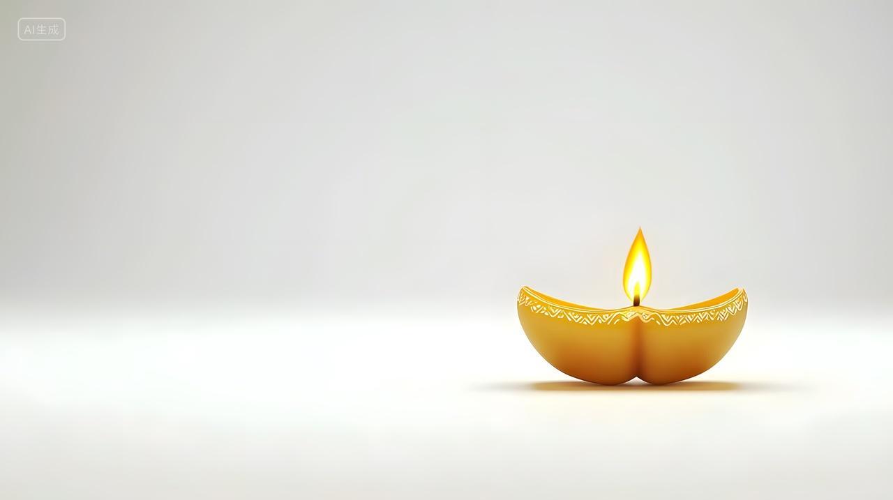 优雅漂浮diya蜡烛散发温暖光芒