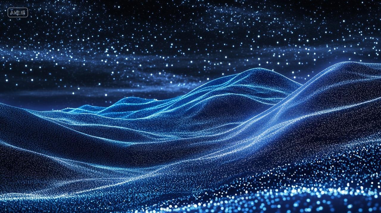 商务蓝色粒子线条装饰背景