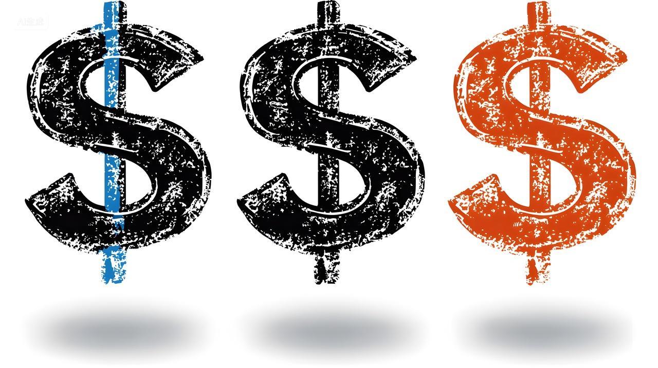 彩色外币符号象征着财富