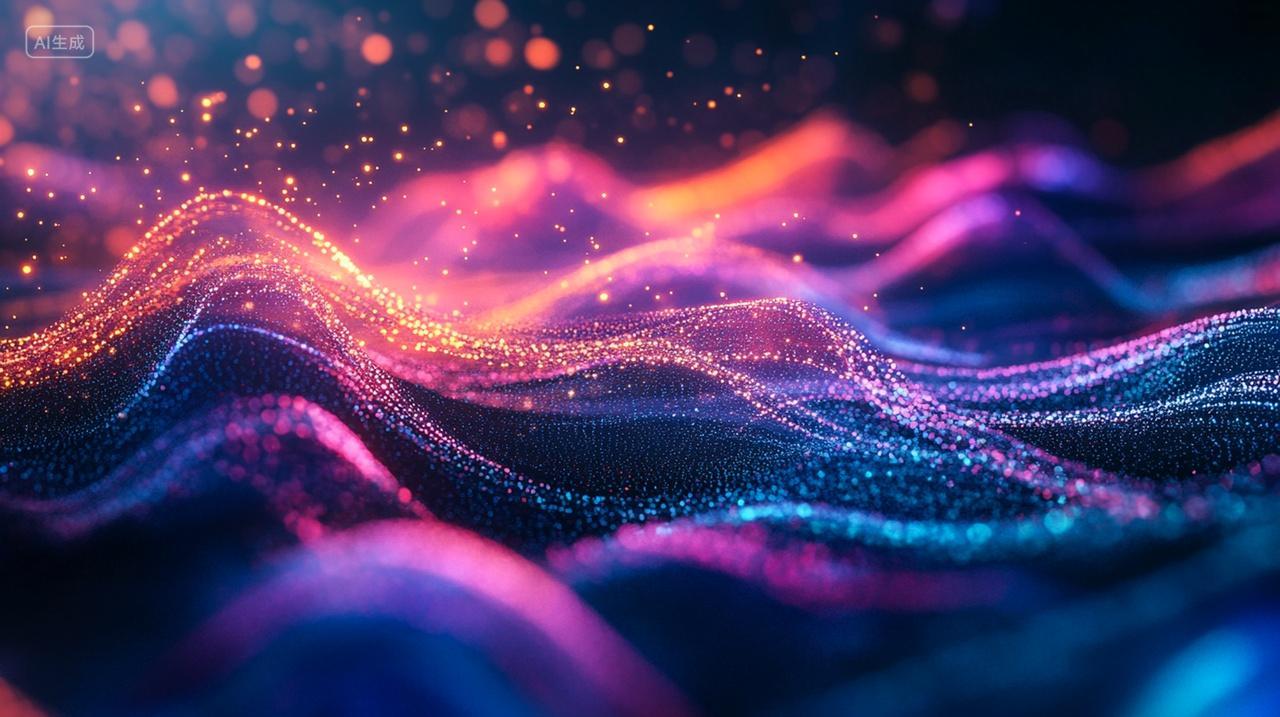 商务彩色科技抽象粒子特效曲线背景