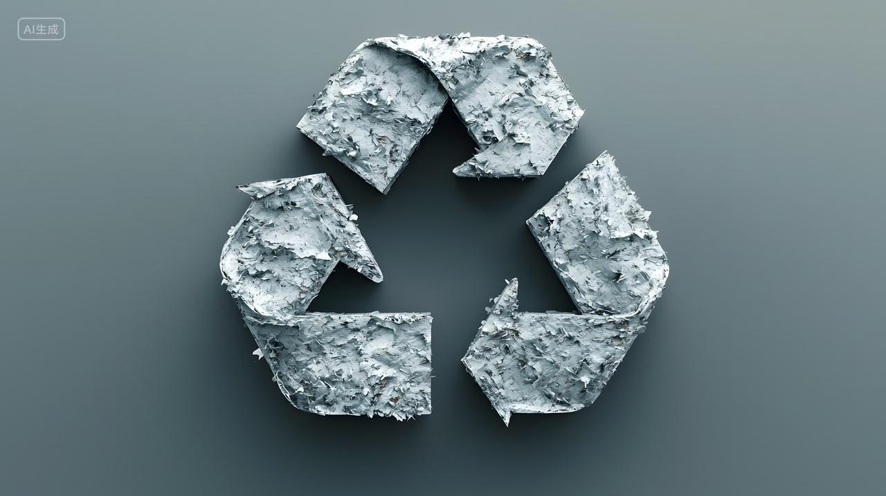 中性背景上纹理灰色回收符号