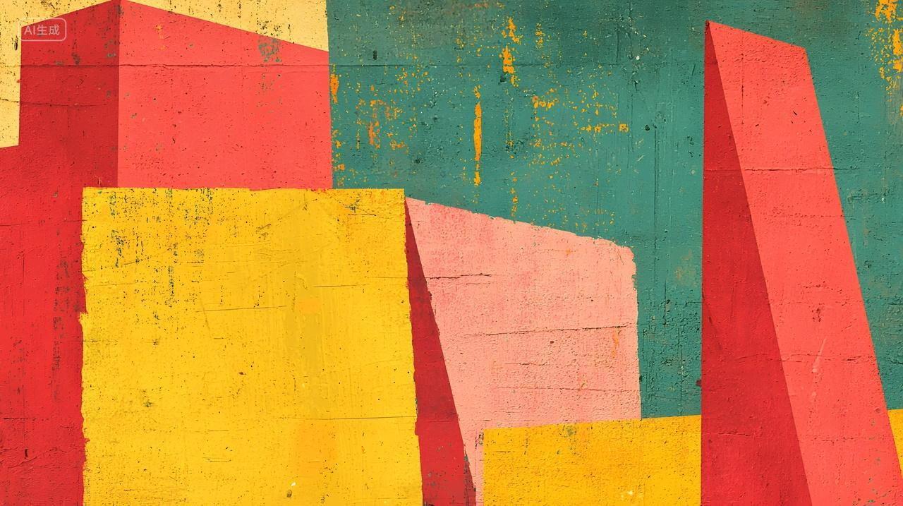 鲜艳几何形状和大胆色彩