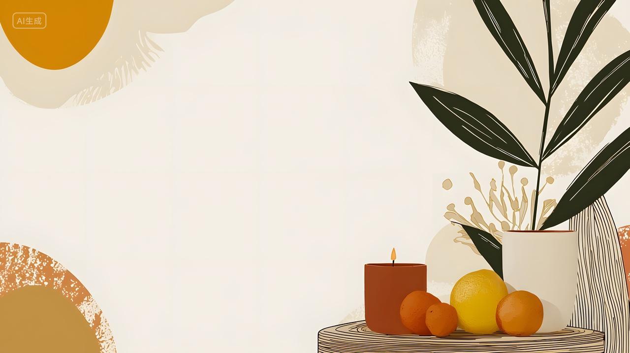 时尚静物水果和装饰植物