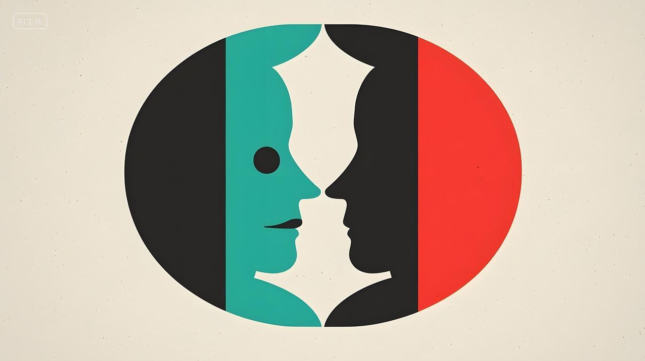 色彩缤纷设计中男人和女人风格化轮廓