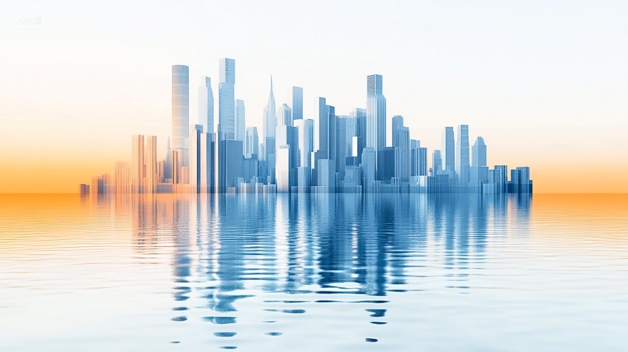 抽象城市倒影风景创意