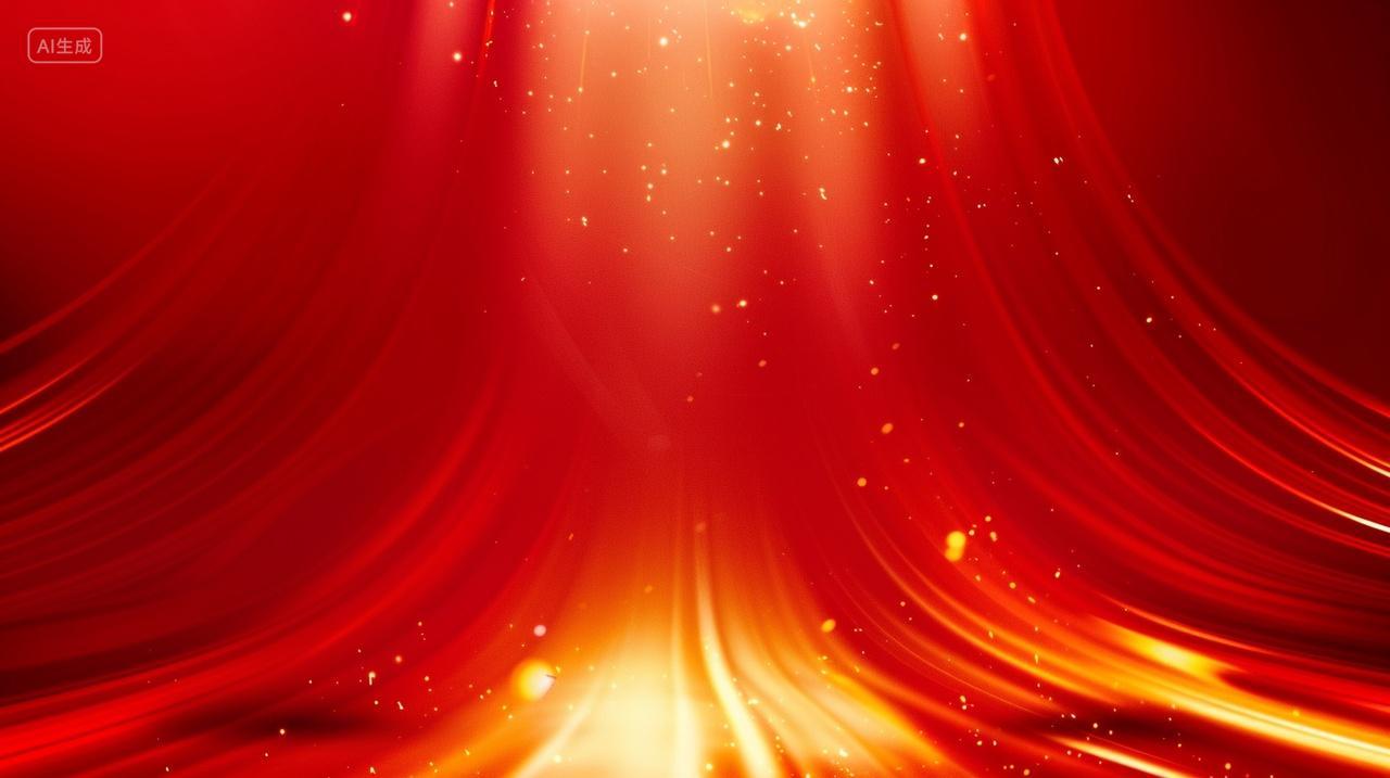 金色光束舞台背景红色灯光背景颁奖庆祝新年