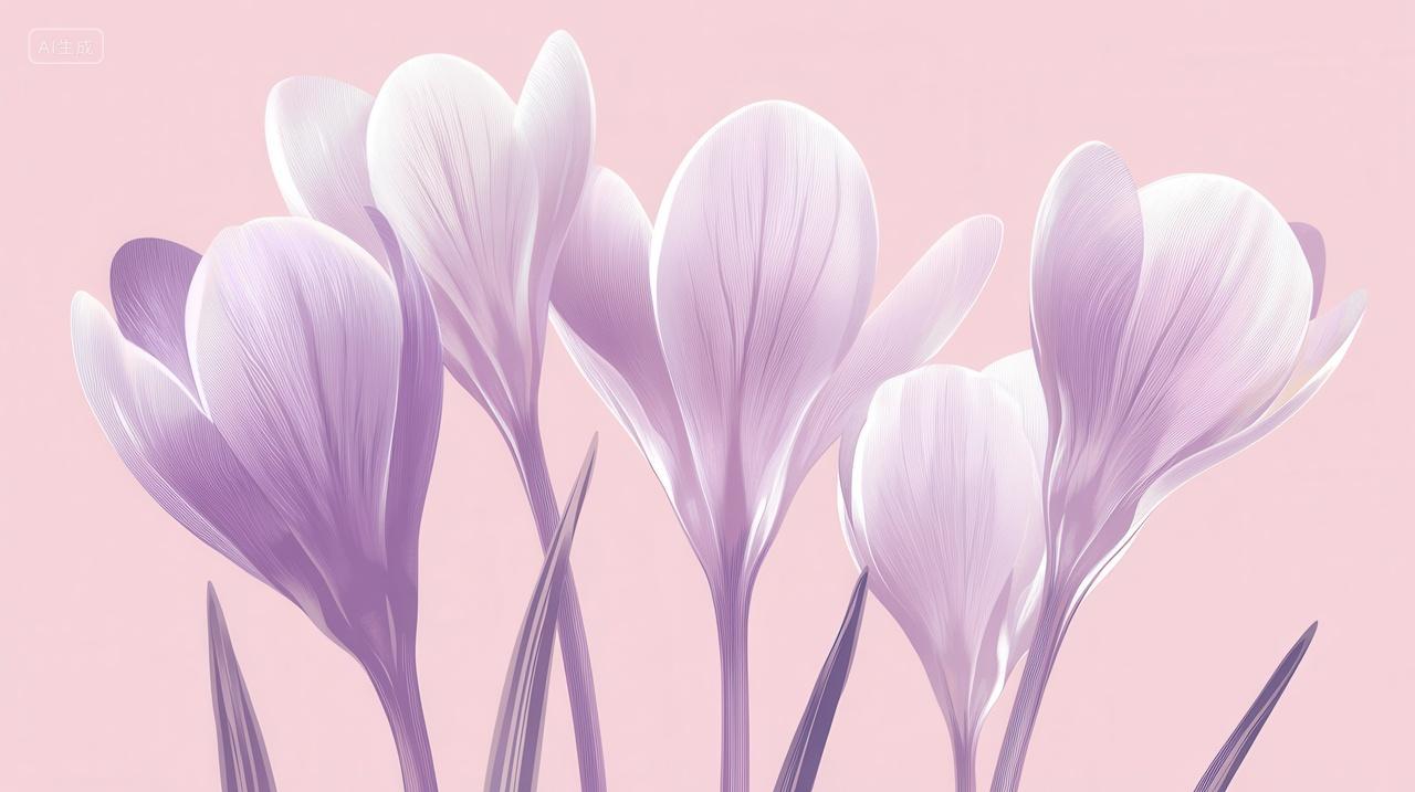 淡紫色花瓣的克罗克斯花
