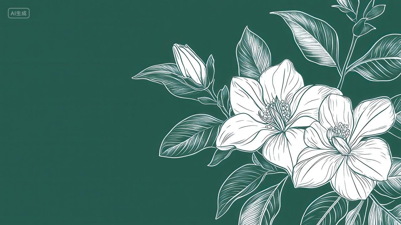 清新淡雅的白色花朵背景图案