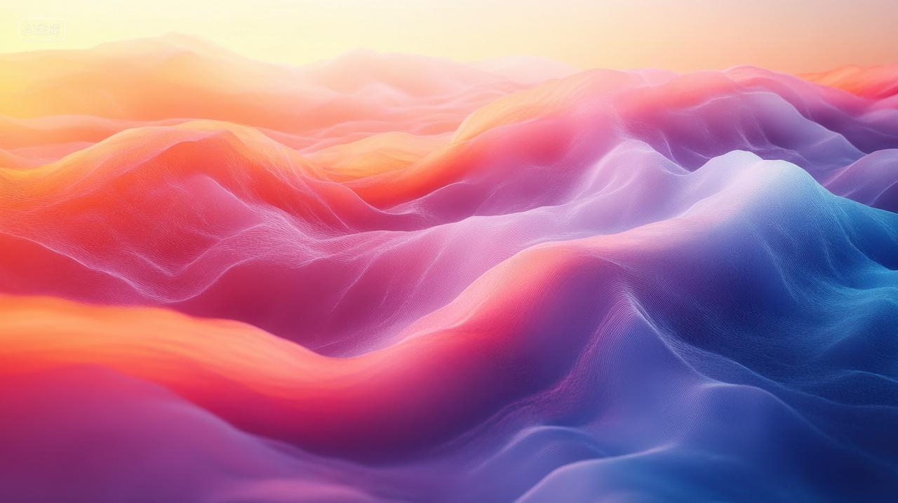 梦幻般的彩色渐变山丘