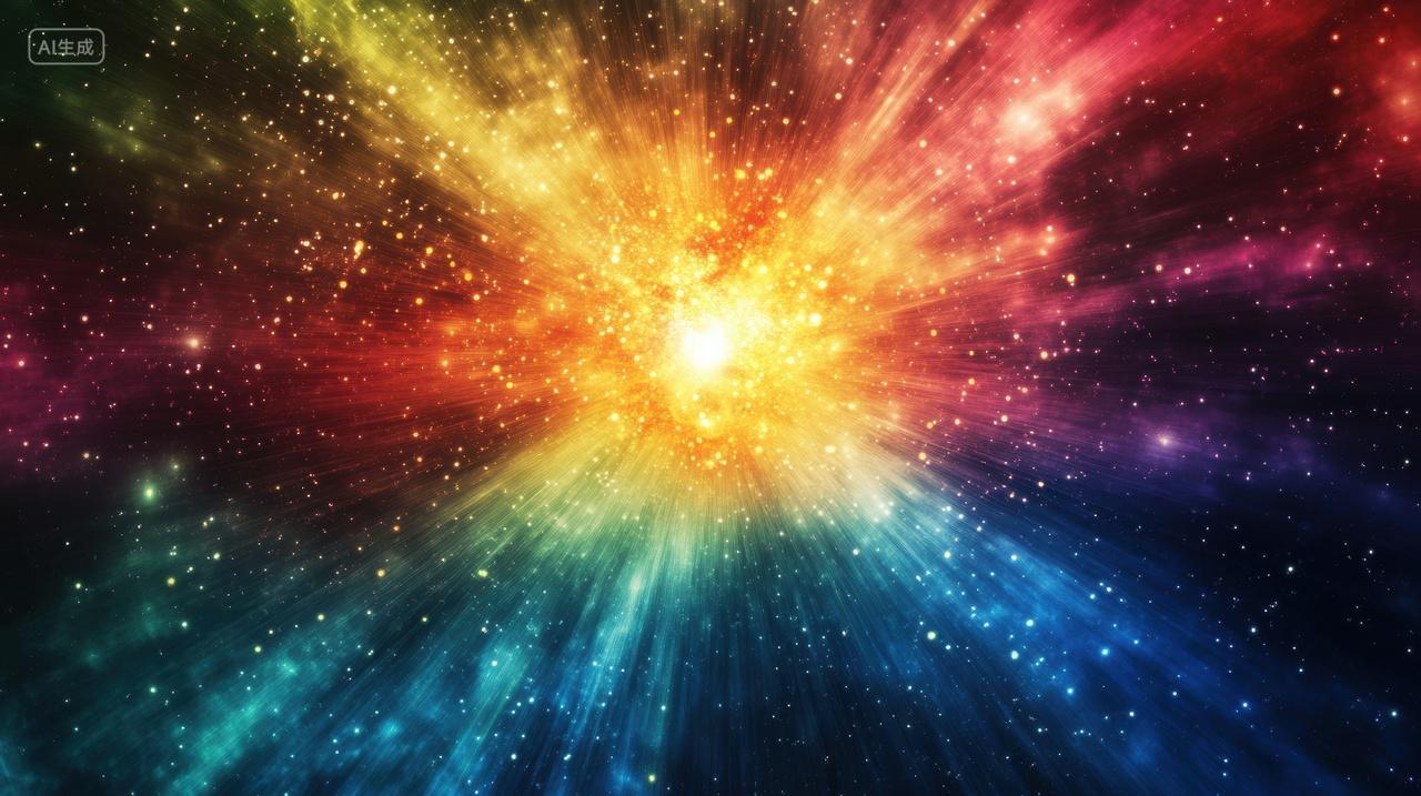 宇宙爆炸开的五彩光芒