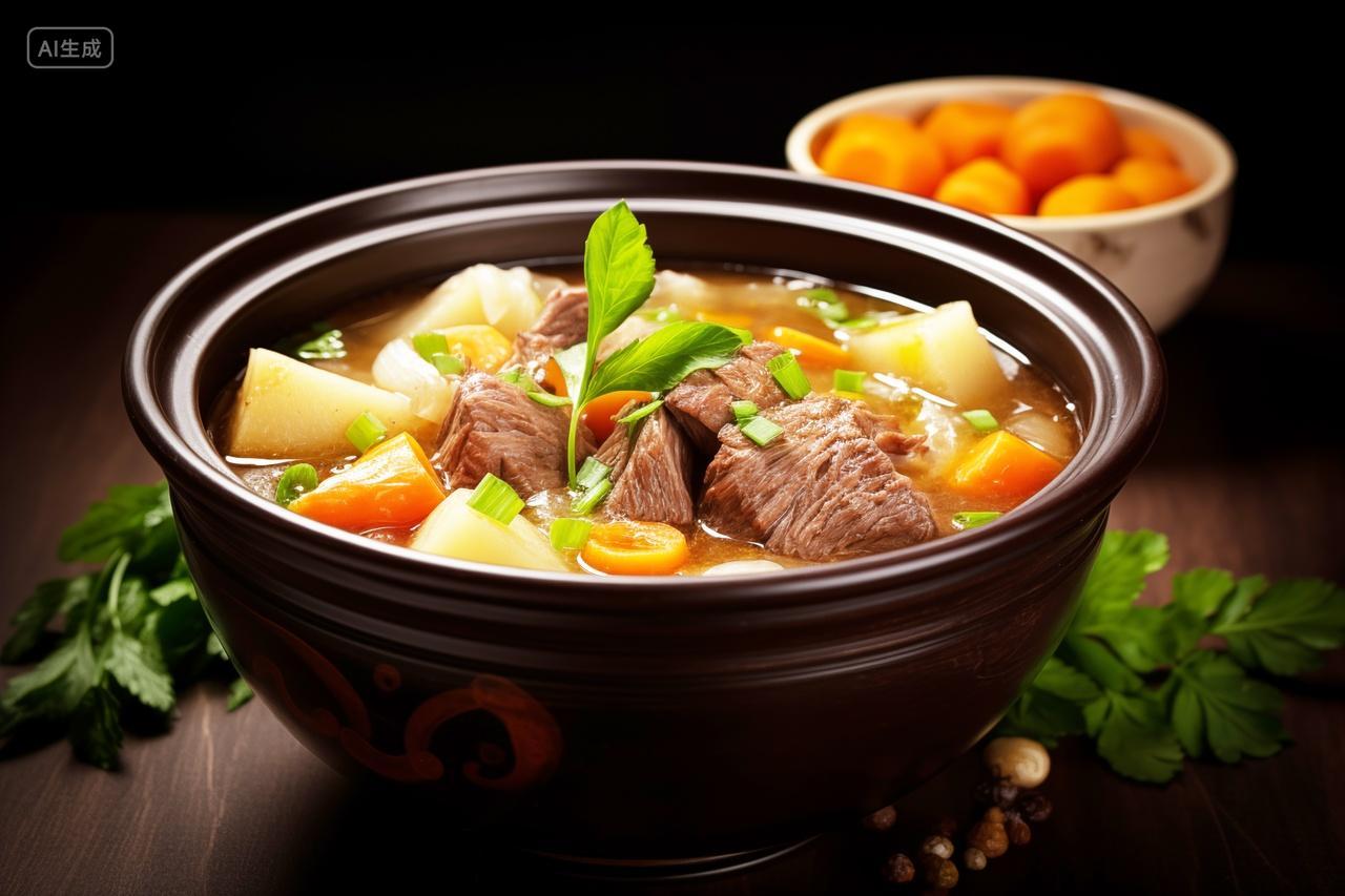 香浓牛肉蔬菜汤传统美食餐饮美食