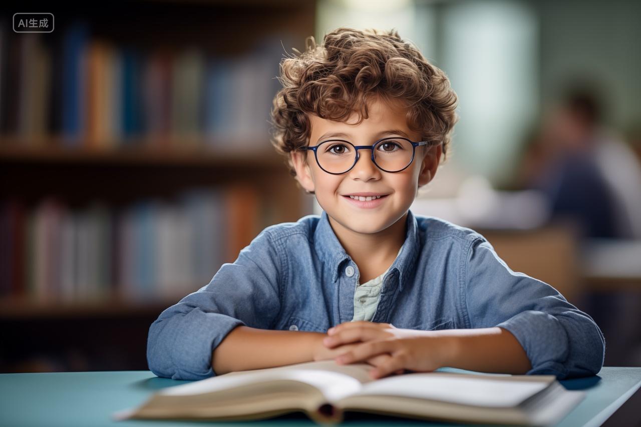 欧美小孩打开书本阅读时光儿童教育