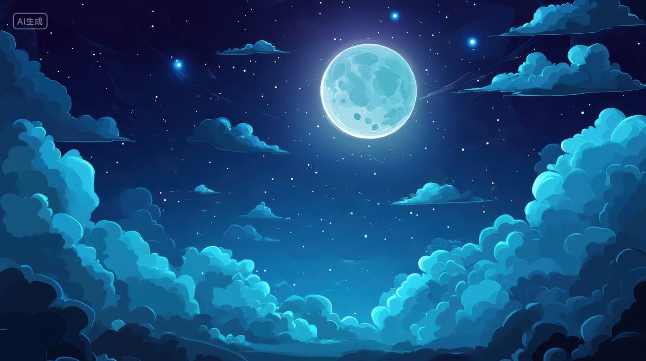 夜空中的梦幻之月