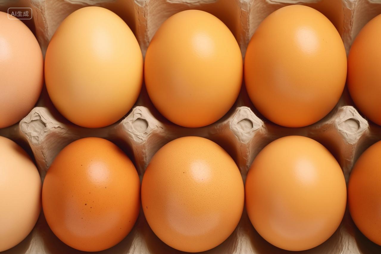俯拍鸡蛋盒里面的鸡蛋蛋白质食材