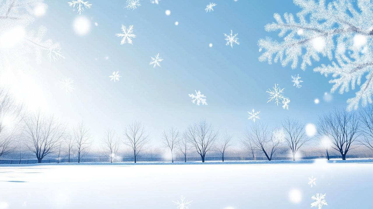 霜降冬雪景背景