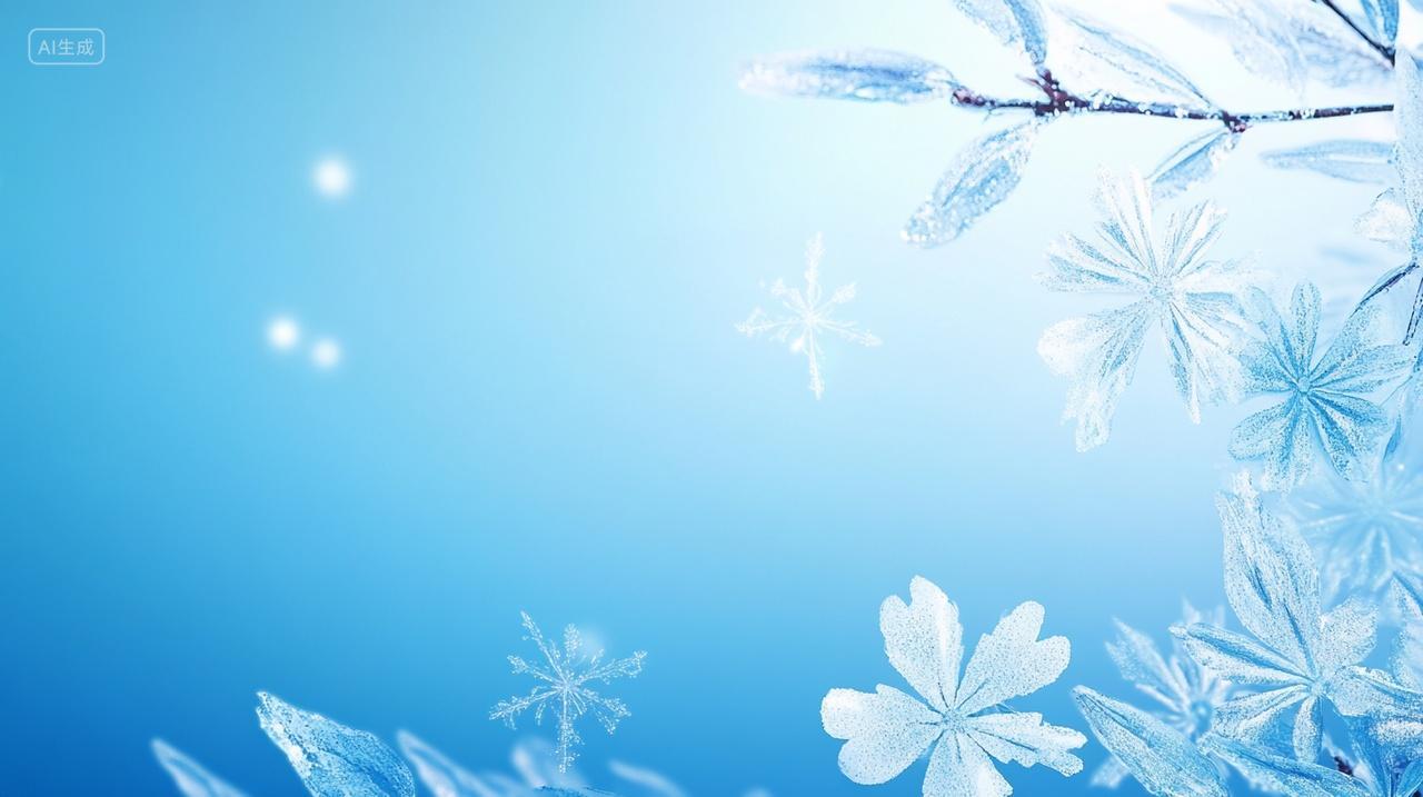 霜降冰花简约背景