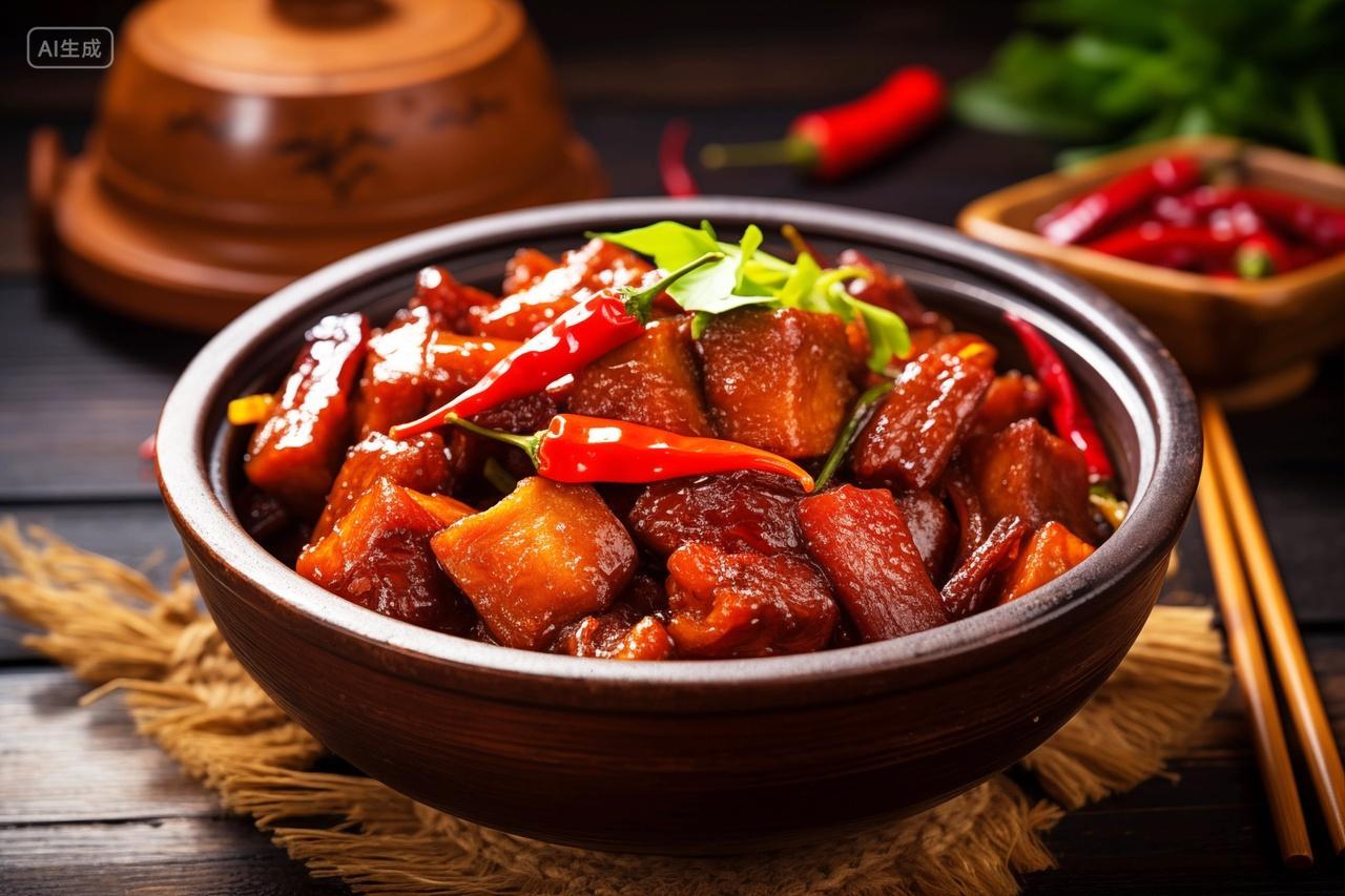 桌子上一碗红烧牛肉美食餐饮美食