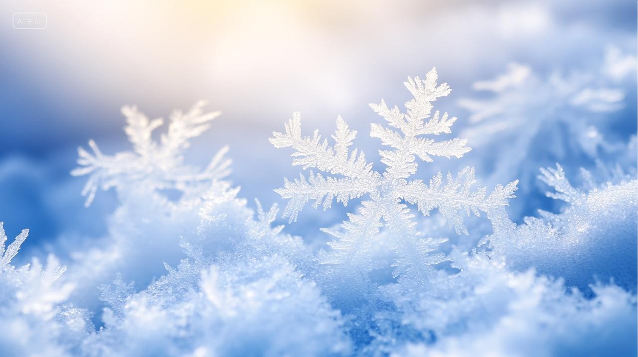 霜降雪花冰晶背景素材