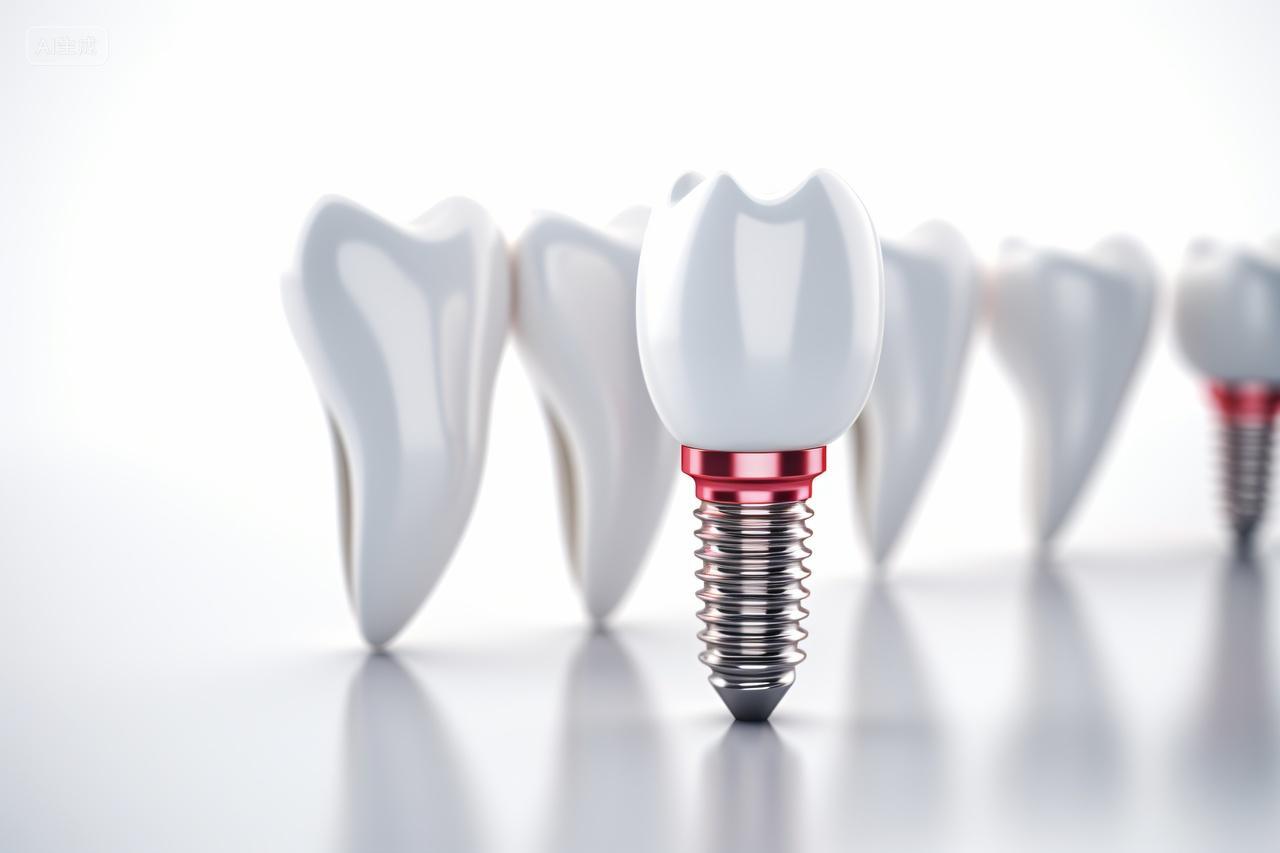 白底图上的牙齿模型牙齿种植
