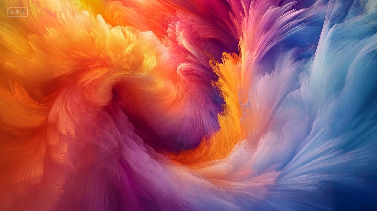 抽象唯美梦幻彩色颜色彩水墨云烟烟雾背景