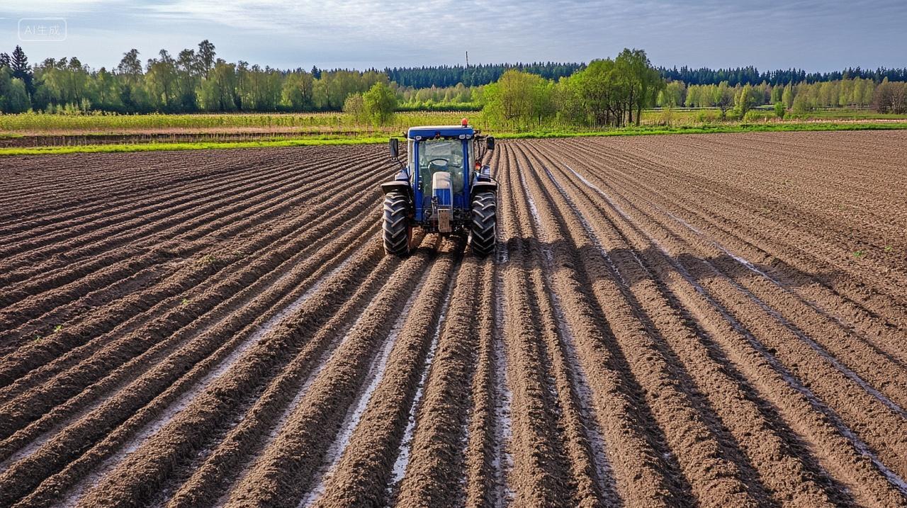 芒种拖拉机播种春犁田