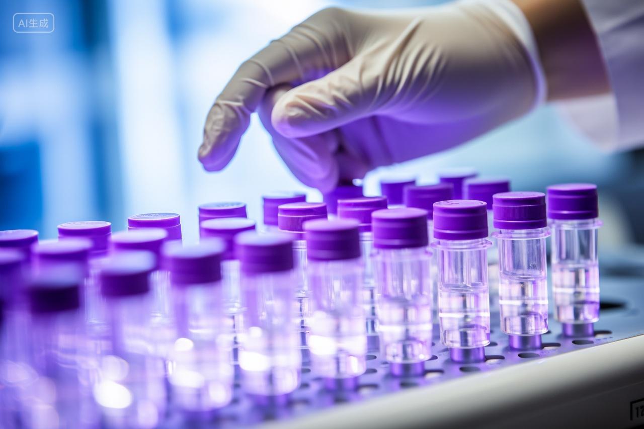 科学家拿实验室的样本观察实验