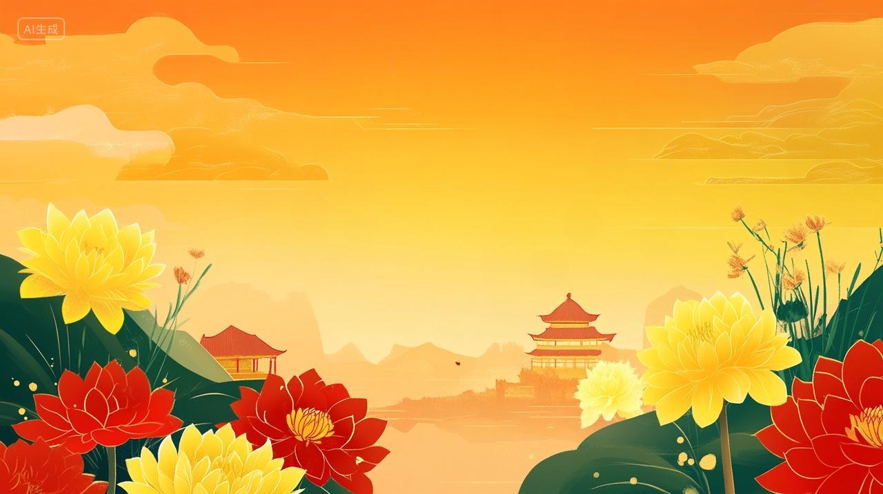 重阳节菊花中国风背景素材