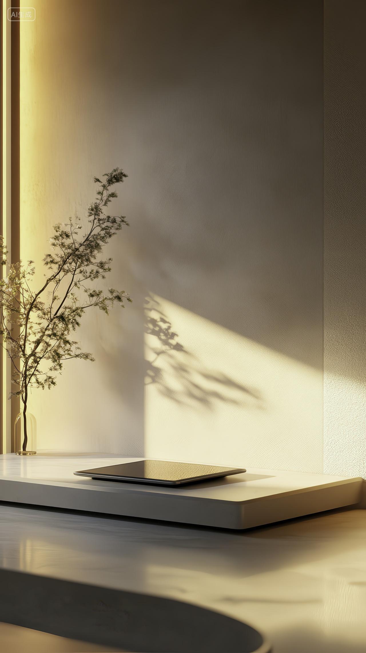 简约室内摆设与阳光光影