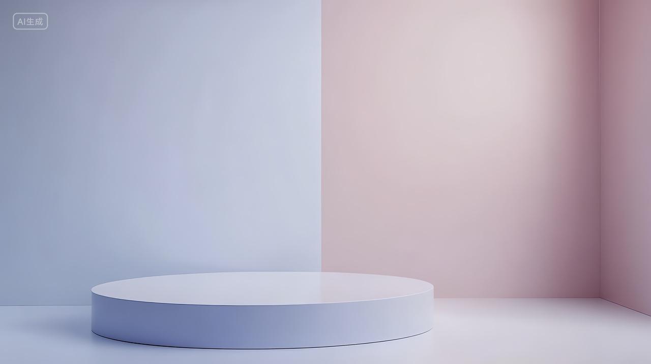 双色背景下极简展示台展厅展台电商场景