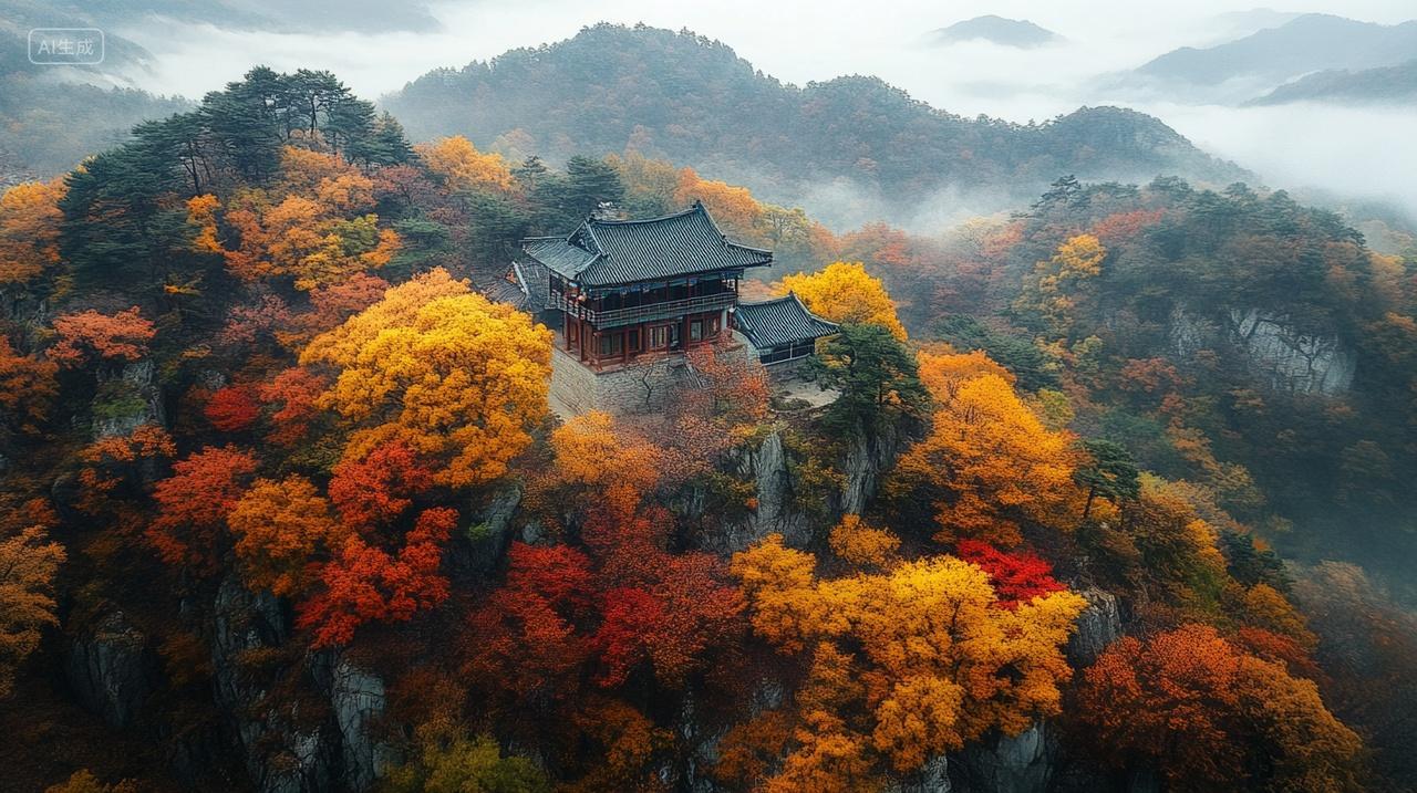 江西九江庐山秋日风景航拍
