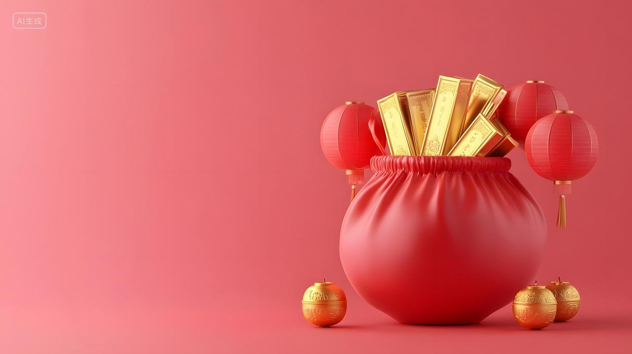 红色元宝袋新年节庆装饰物品