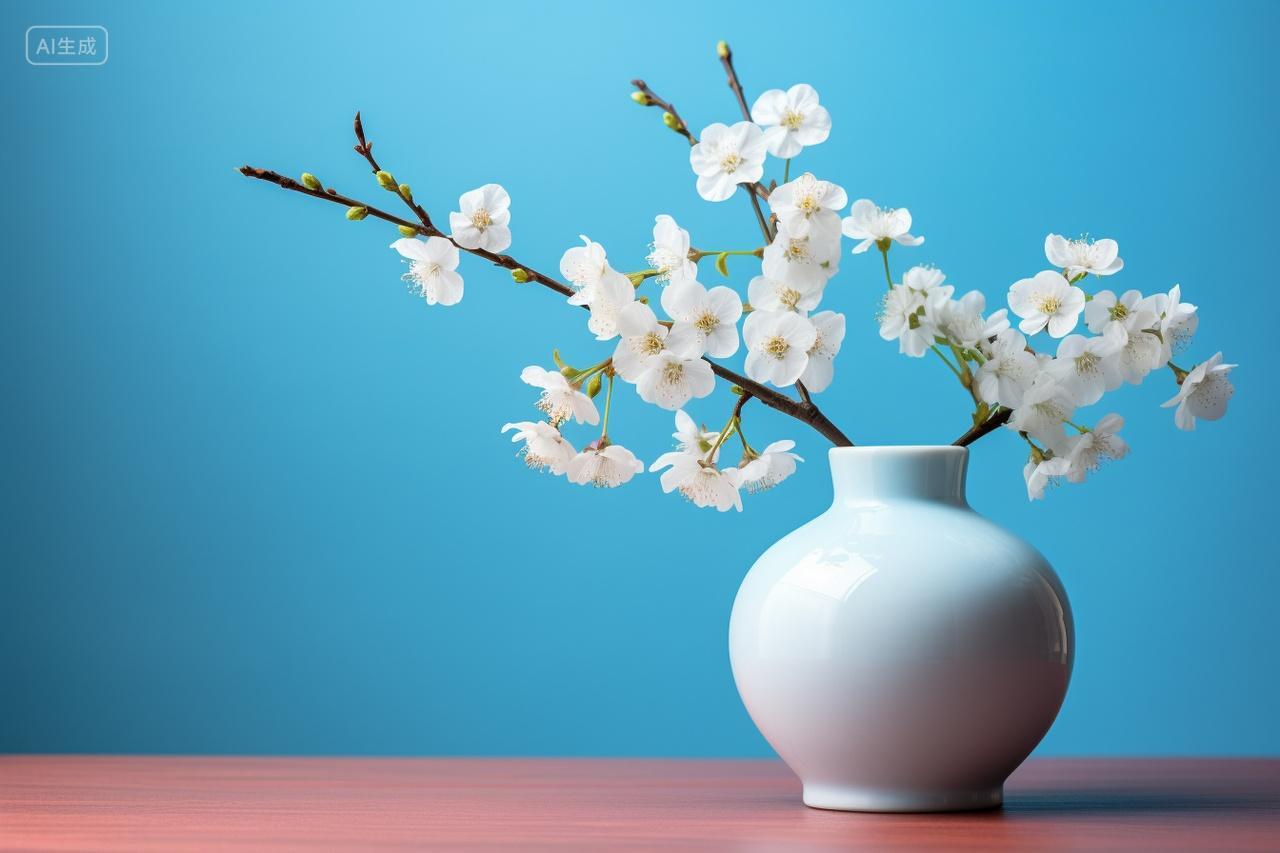 花瓶里盛开的梨花