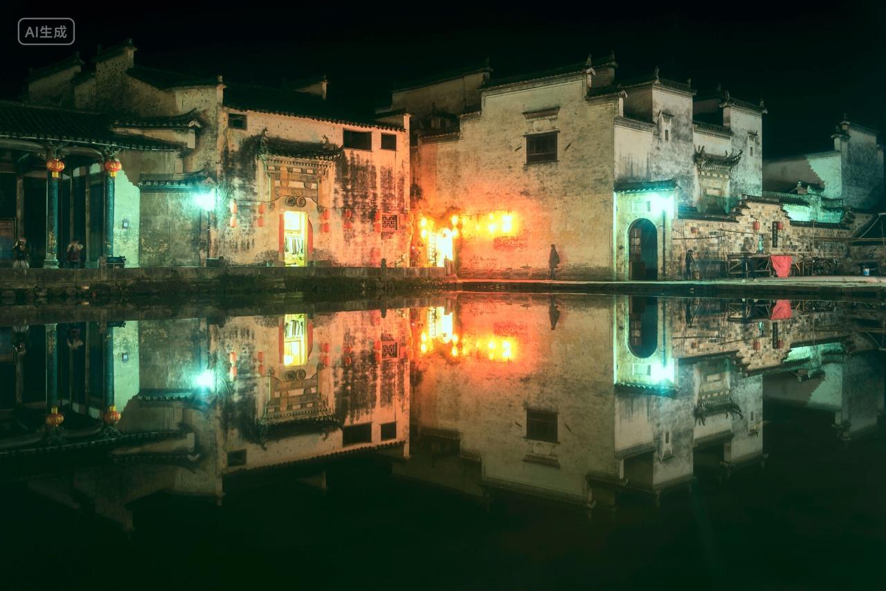 安徽黄山市黟县宏村月沼春季风光