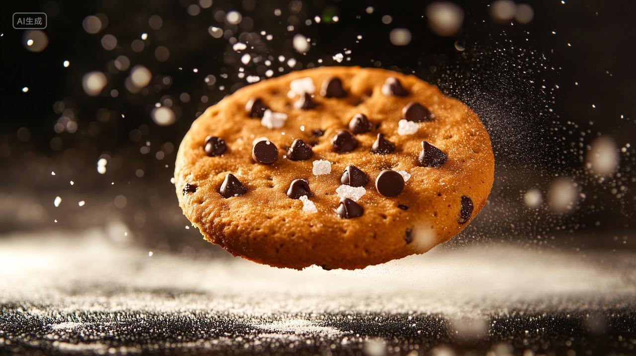 掉落的饼干食物棚拍饼干广告