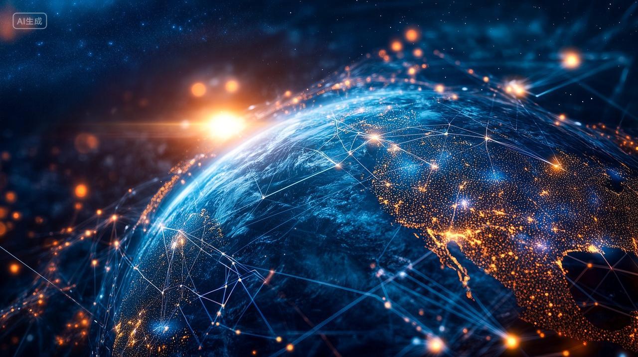 科技感背景科技地球数字全球化