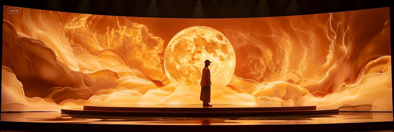 中秋节创意国风建筑空间背景展示台