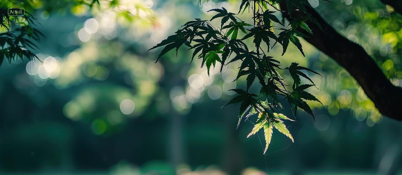 枫树叶光影背景