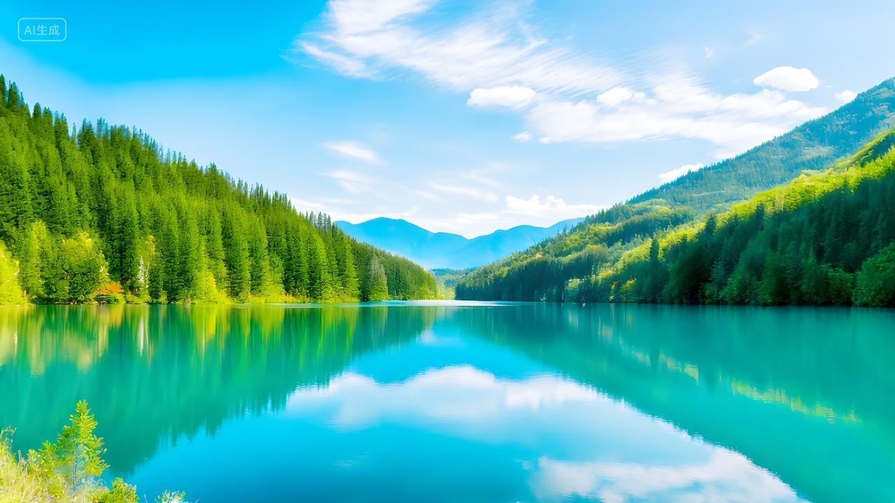 网红打卡点青山绿水美丽大自然风景画