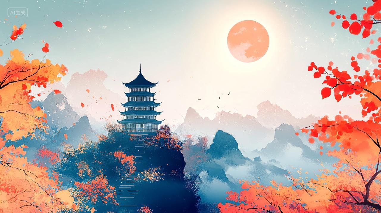 中秋创意月色西湖美景海报