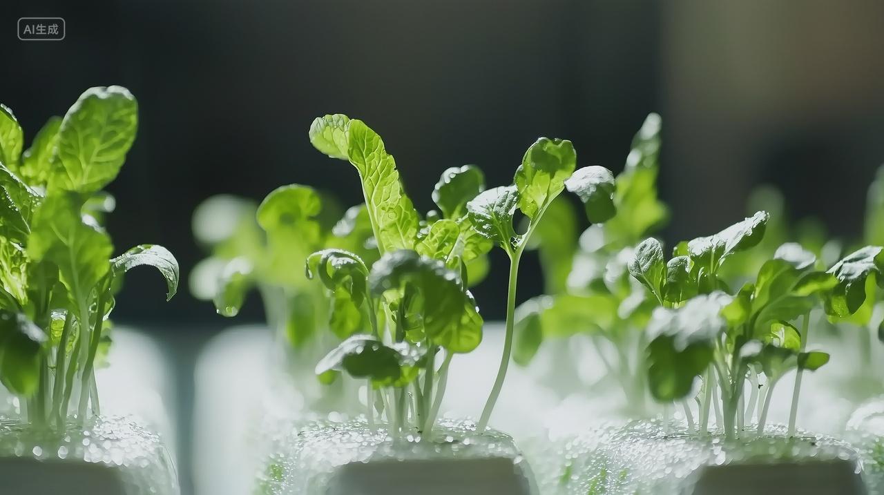 清新水培植物无土栽培特写