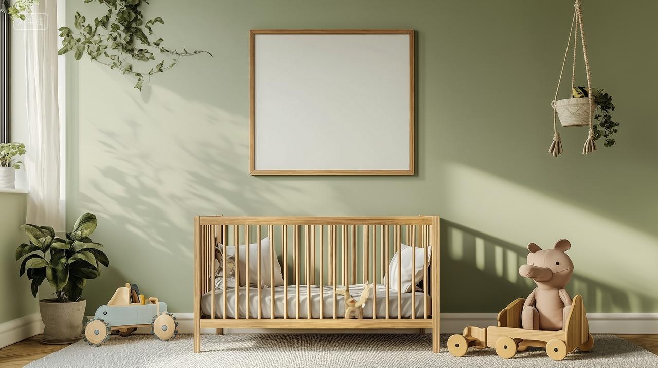 绿色系现代风格婴儿房装修设计