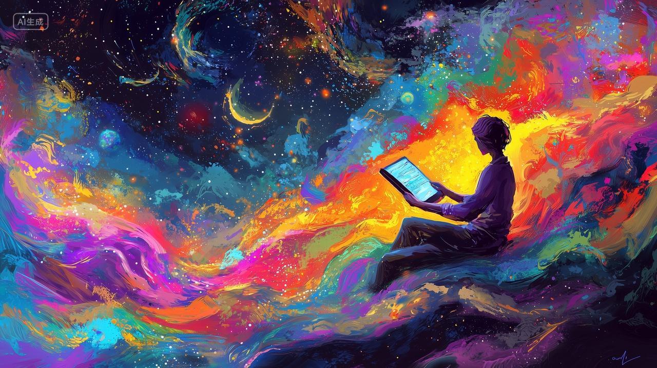 宇宙幻想中的阅读场景