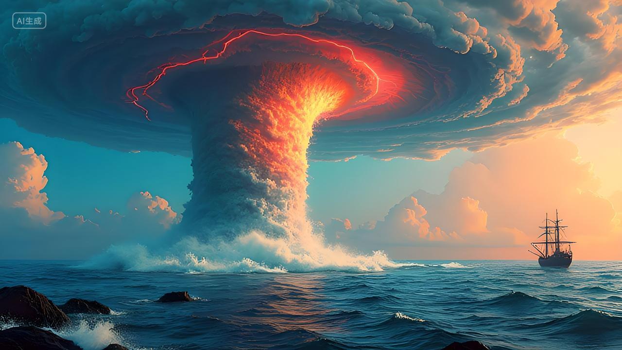 美国海上龙卷风电脑壁纸商用天气宣传