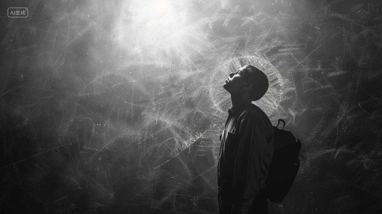 教师节粉笔剪影向前姿态简约宁静寂静素材插画